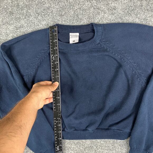 Columbia Sweater Womens M Navy Blue Cotton Knit Crewneck Pullover Outdoor Casual - Picture 3 of 6